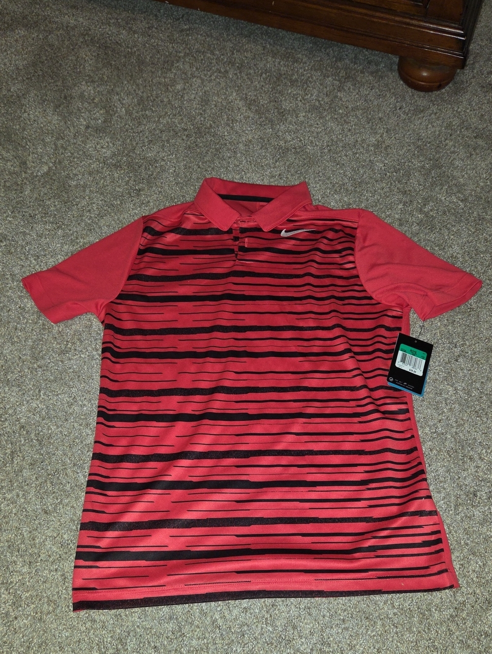 Nike Men’s Red & Black Striped Polo